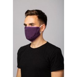 Protection respiratoire réutilisable protège-dents lavable masque de protection réutilisable pour la protection du nez en chanvre avec 3 filtres, aubergine