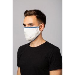 Protection respiratoire réutilisable protège-dents lavable masque de protection réutilisable pour la protection du nez en chanvre avec 3 filtres, bleu ivoire