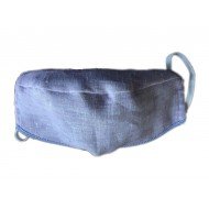 Reusable respiratory protection washable mouthguard reusable nose protection protective mask made of hemp incl. 3 filters, sky blue