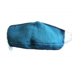 Protection respiratoire réutilisable protège-dents lavable masque de protection réutilisable pour la protection du nez en chanvre avec 3 filtres, turquoise