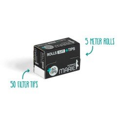 Marie Rolls Slim Ultrafine Endless Papers cigarette paper + filter tips, 5 meters + 50 tips