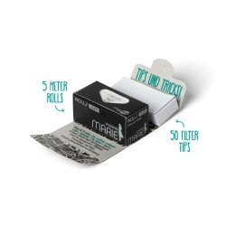 Marie Rolls Slim Ultrafine Endless Papers cigarette paper + filter tips, 5 meters + 50 tips Marie Rolls Slim Ultrafine Endless Papers cigarette paper + filter tips, 5 meters + 50 tips