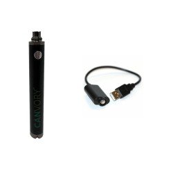 Vaporisateur de batterie stylo vape Evaporateur 1600mAh Noir 510 fil