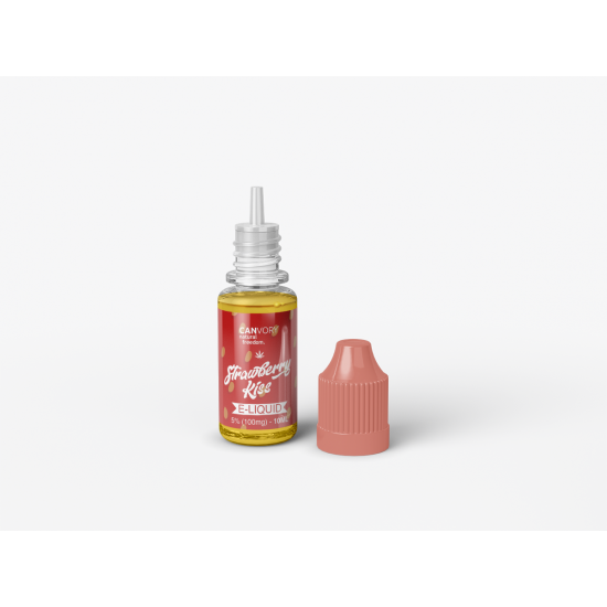 Cannabidiol E Liquid Strawberry Kiss 5 CBD 500mg Nicotine Free, 10ml - CANVORY