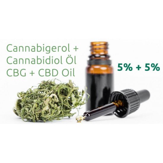 Full spectrum CBG + CBD Cannabigerol + Cannabidiol Hempseed oil 5%, 500mg - 10ml