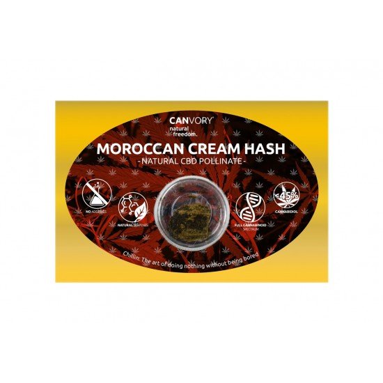 Moroccan Cream Hashish 45 CBD Pollinate Cannabidiol Dry extract, 3 gram - CANVORY
